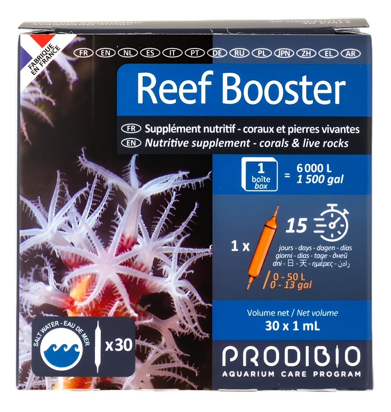 Prodibio Reef Booster, Nutritive Supplement, Saltwater, 30/1 mL vials, 30 gal and up - Image 1